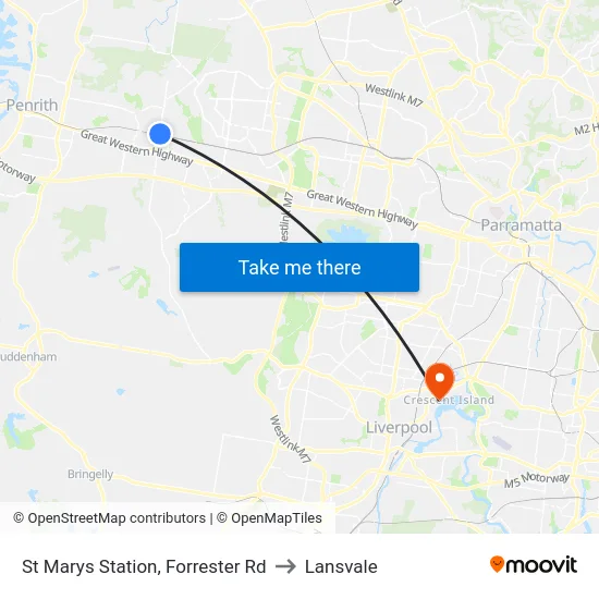 St Marys Station, Forrester Rd to Lansvale map