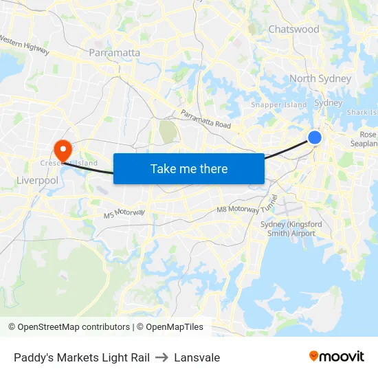 Paddy's Markets Light Rail to Lansvale map