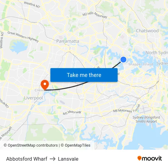 Abbotsford Wharf to Lansvale map