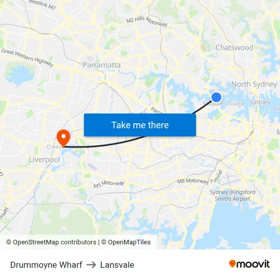 Drummoyne Wharf to Lansvale map