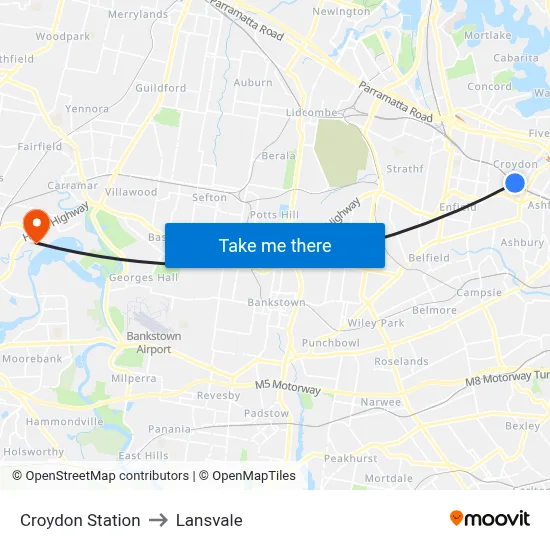 Croydon Station to Lansvale map