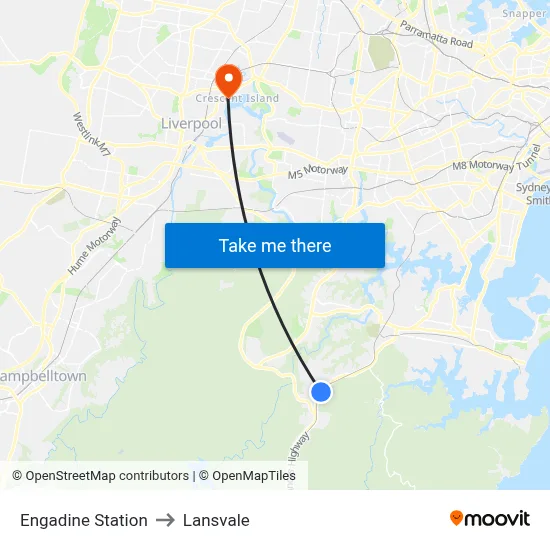 Engadine Station to Lansvale map