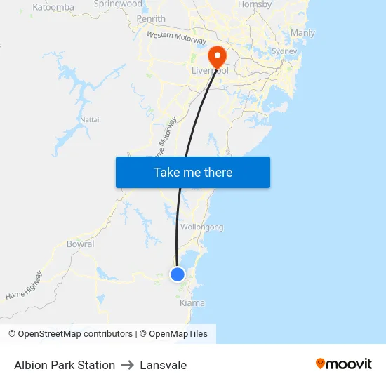 Albion Park Station to Lansvale map