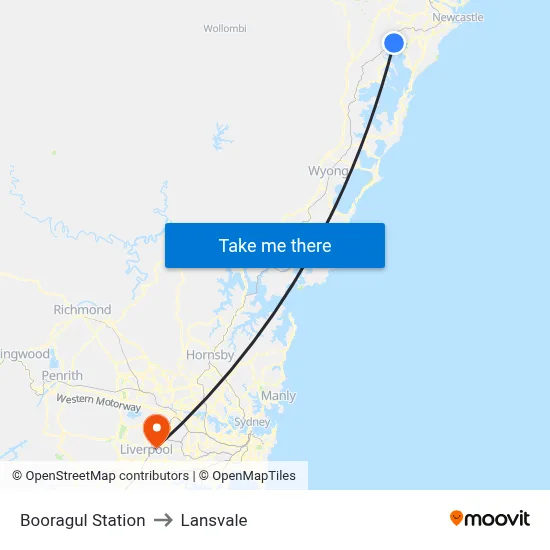 Booragul Station to Lansvale map