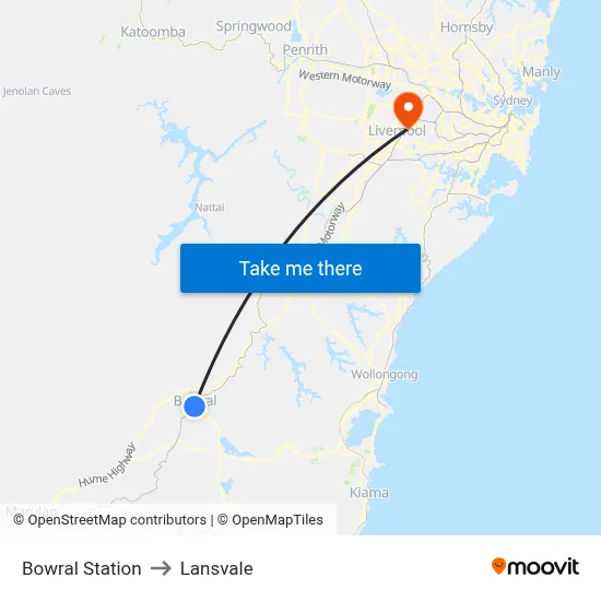 Bowral Station to Lansvale map