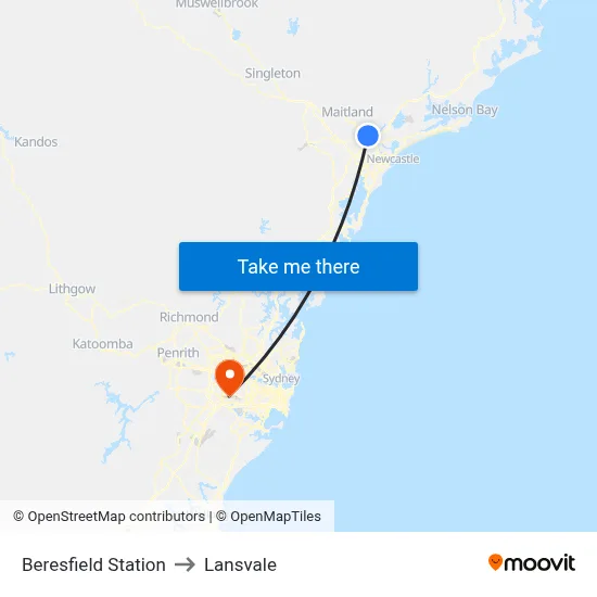 Beresfield Station to Lansvale map