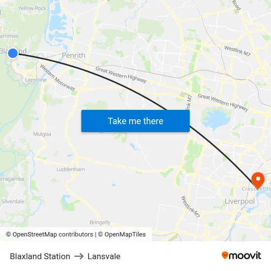 Blaxland Station to Lansvale map