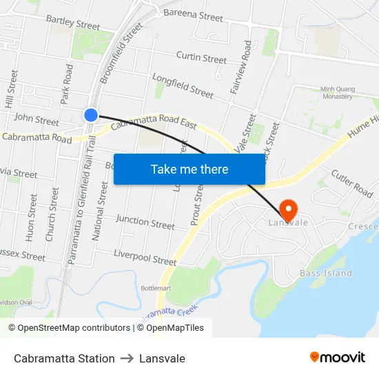Cabramatta Station to Lansvale map