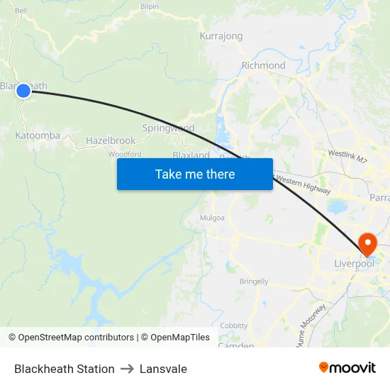 Blackheath Station to Lansvale map