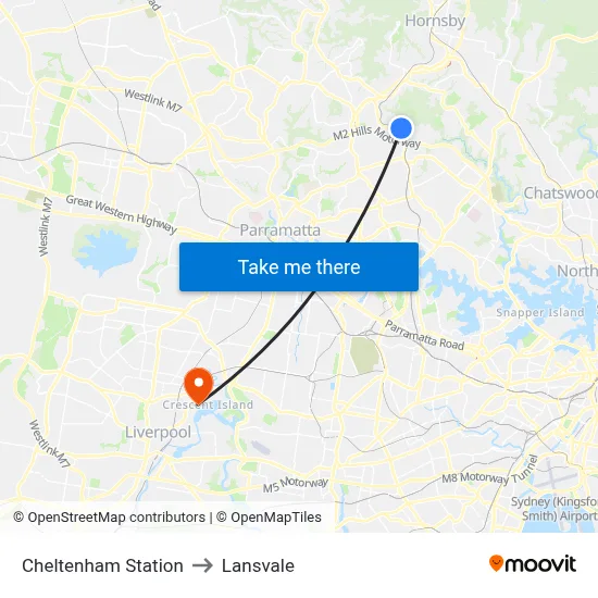 Cheltenham Station to Lansvale map