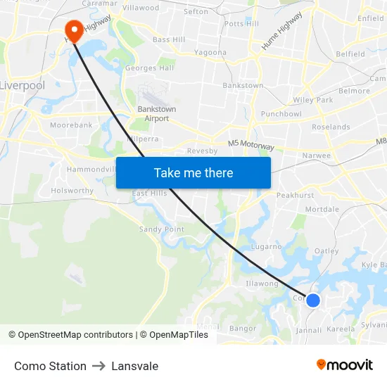 Como Station to Lansvale map