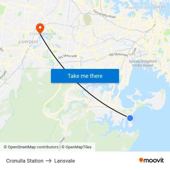 Cronulla Station to Lansvale map