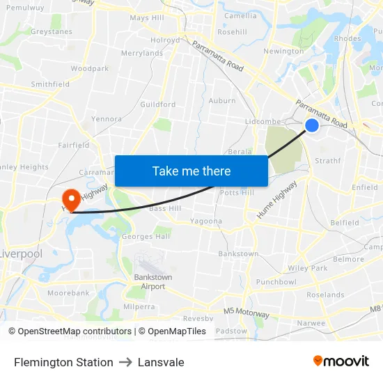 Flemington Station to Lansvale map