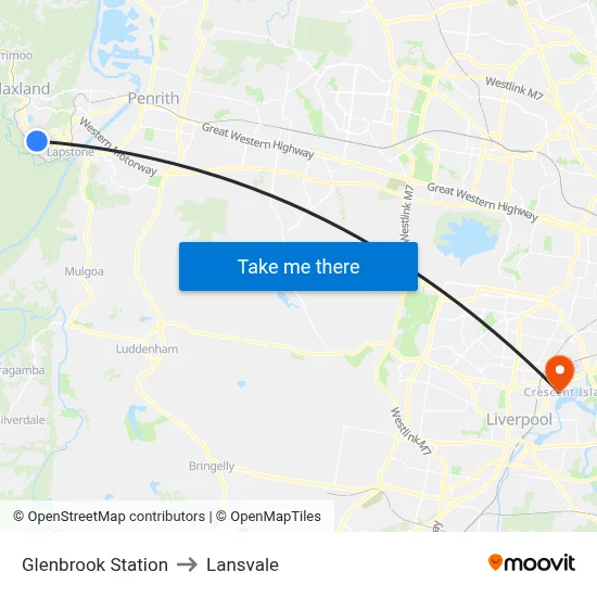 Glenbrook Station to Lansvale map