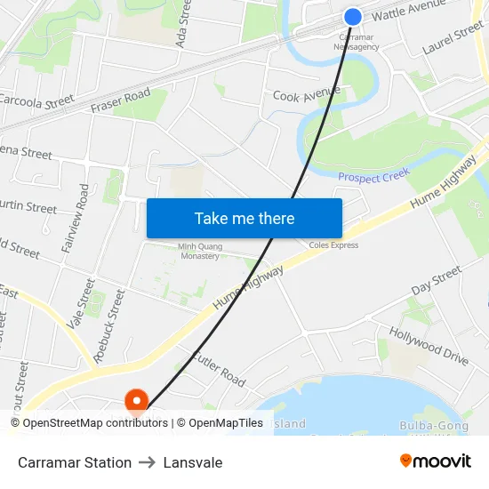 Carramar Station to Lansvale map