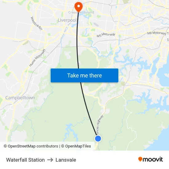 Waterfall Station to Lansvale map