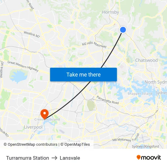 Turramurra Station to Lansvale map