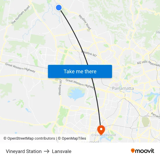 Vineyard Station to Lansvale map