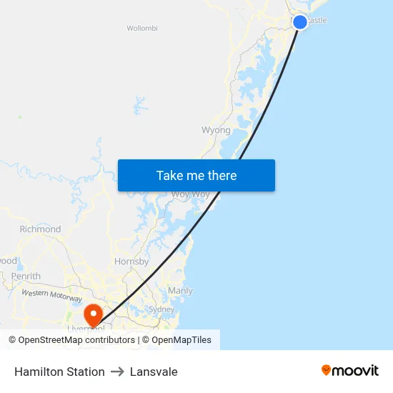Hamilton Station to Lansvale map