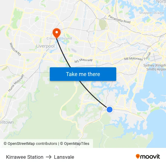 Kirrawee Station to Lansvale map