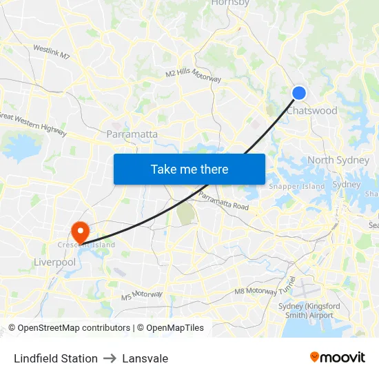 Lindfield Station to Lansvale map