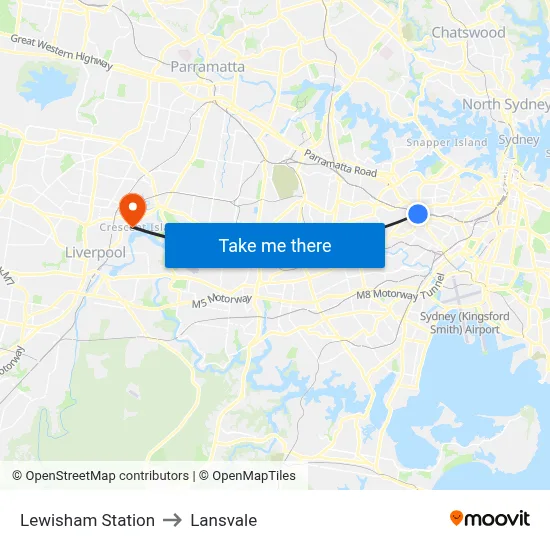 Lewisham Station to Lansvale map