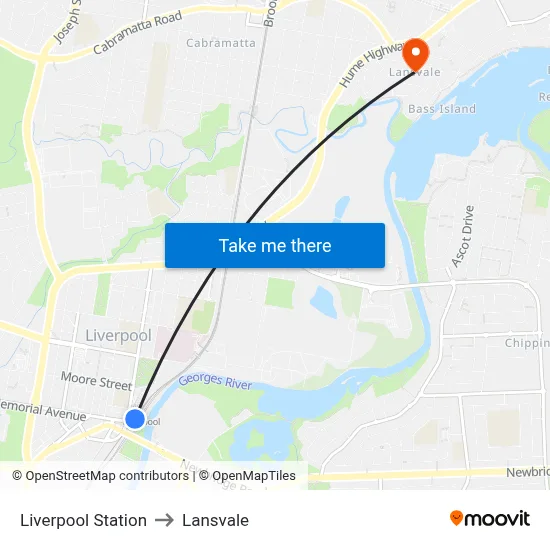 Liverpool Station to Lansvale map