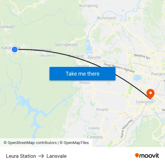 Leura Station to Lansvale map