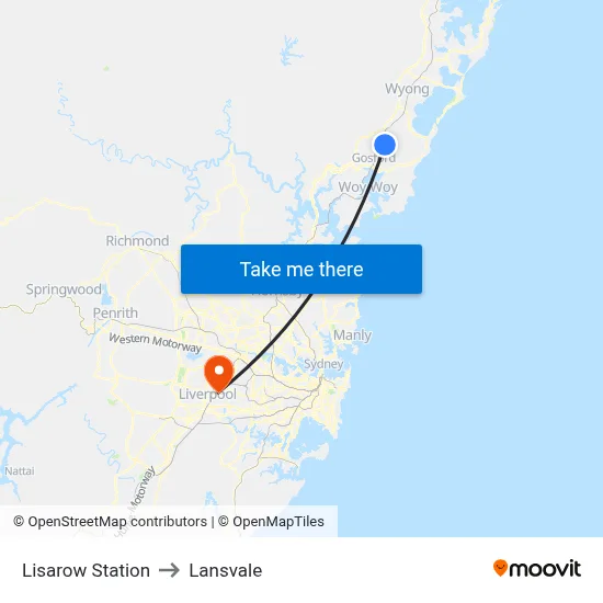 Lisarow Station to Lansvale map