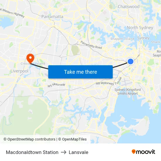 Macdonaldtown Station to Lansvale map