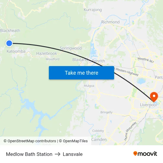 Medlow Bath Station to Lansvale map