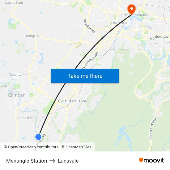 Menangle Station to Lansvale map