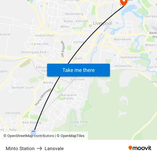 Minto Station to Lansvale map