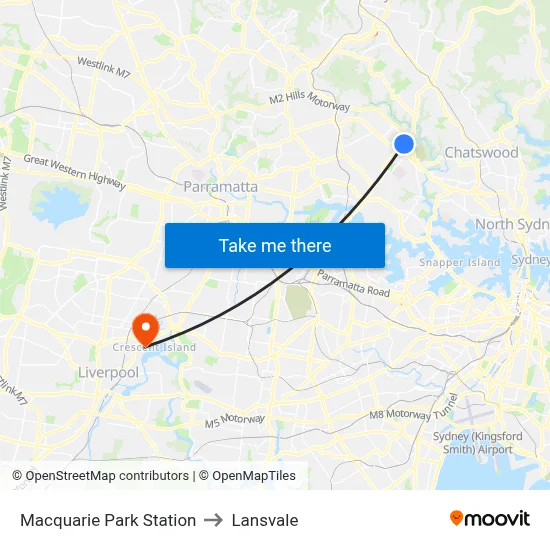 Macquarie Park Station to Lansvale map