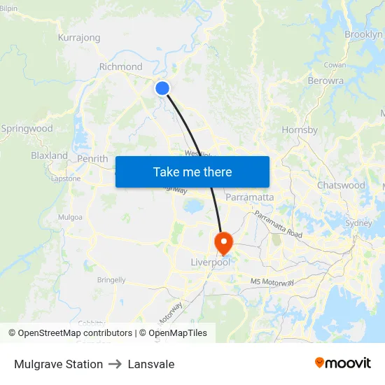 Mulgrave Station to Lansvale map