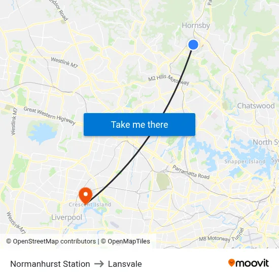 Normanhurst Station to Lansvale map