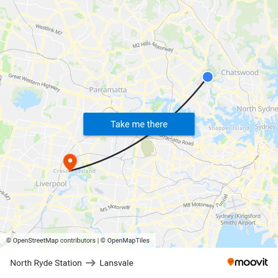 North Ryde Station to Lansvale map
