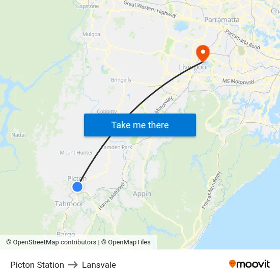 Picton Station to Lansvale map