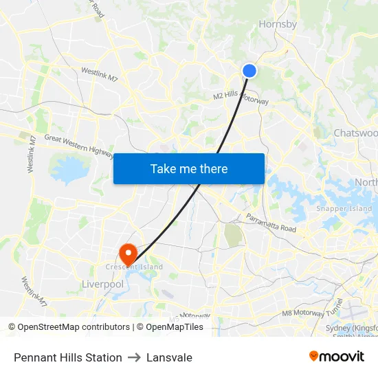 Pennant Hills Station to Lansvale map