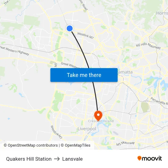 Quakers Hill Station to Lansvale map