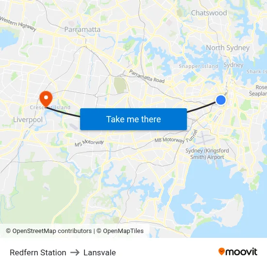 Redfern Station to Lansvale map