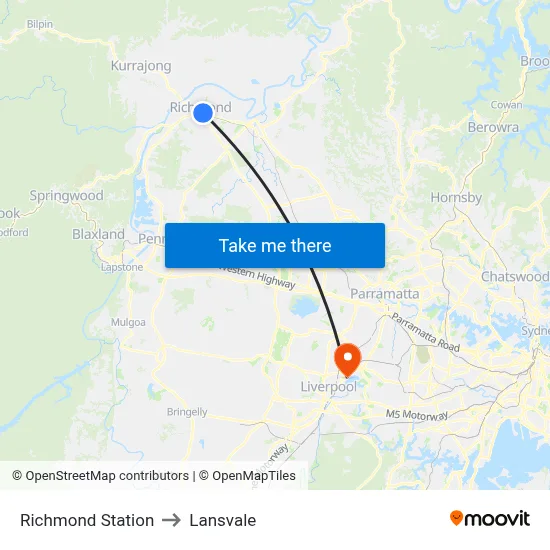 Richmond Station to Lansvale map
