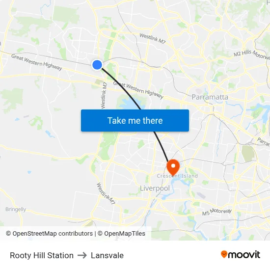 Rooty Hill Station to Lansvale map
