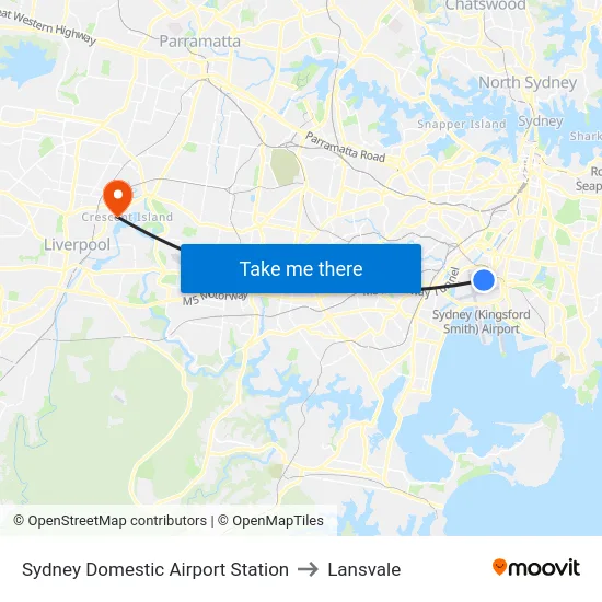 Sydney Domestic Airport Station to Lansvale map