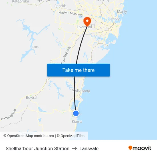 Shellharbour Junction Station to Lansvale map