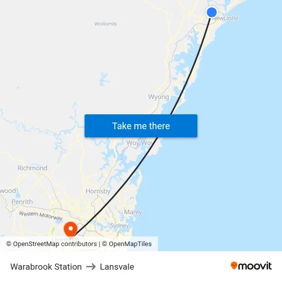 Warabrook Station to Lansvale map