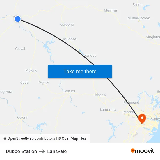 Dubbo Station to Lansvale map