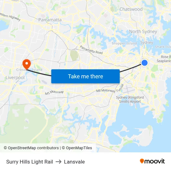 Surry Hills Light Rail to Lansvale map