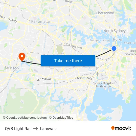 QVB Light Rail to Lansvale map