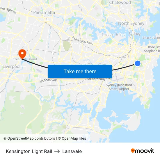Kensington Light Rail to Lansvale map